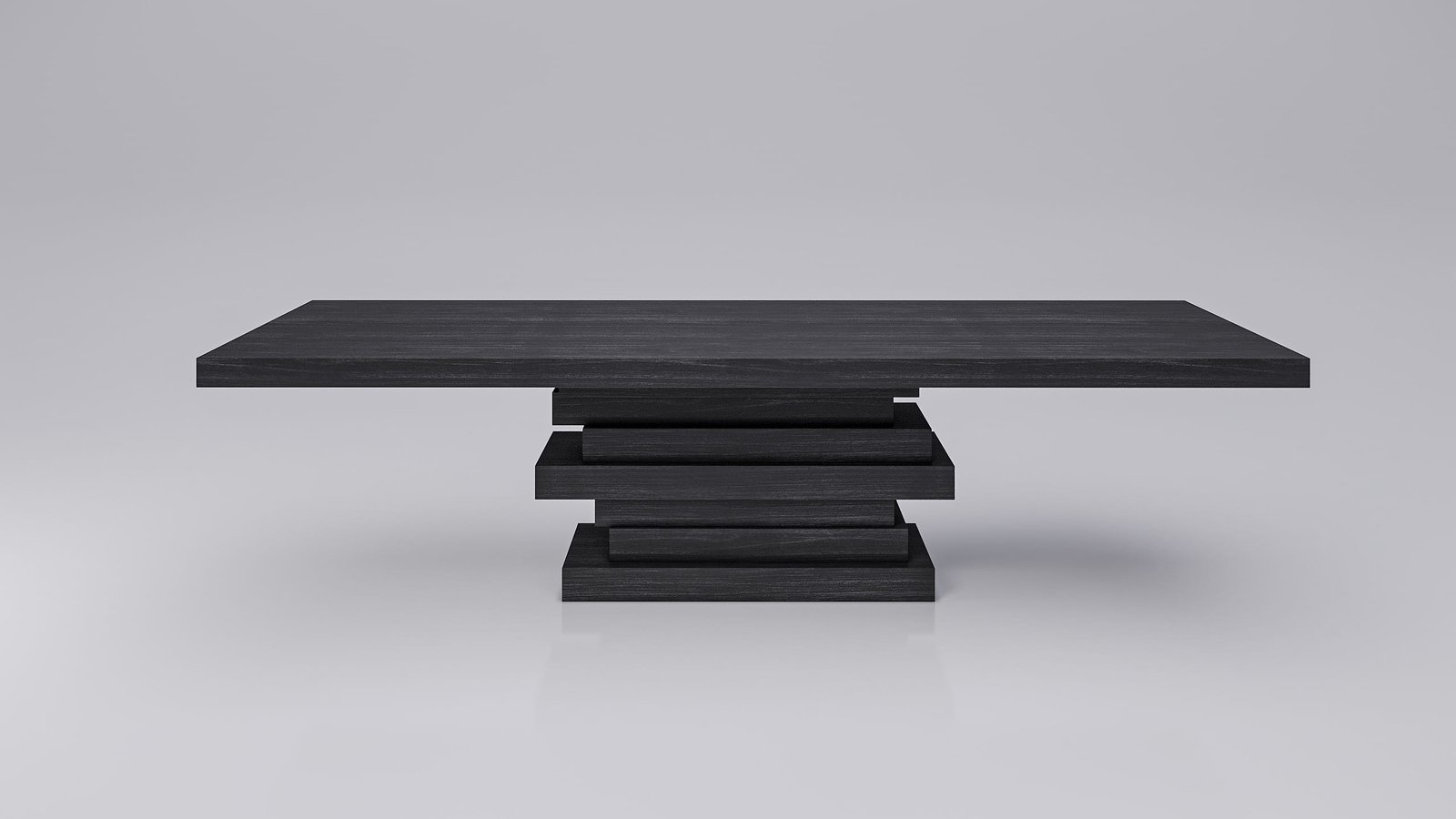 Modern black wooden coffee table product visualization by Realistic 3D