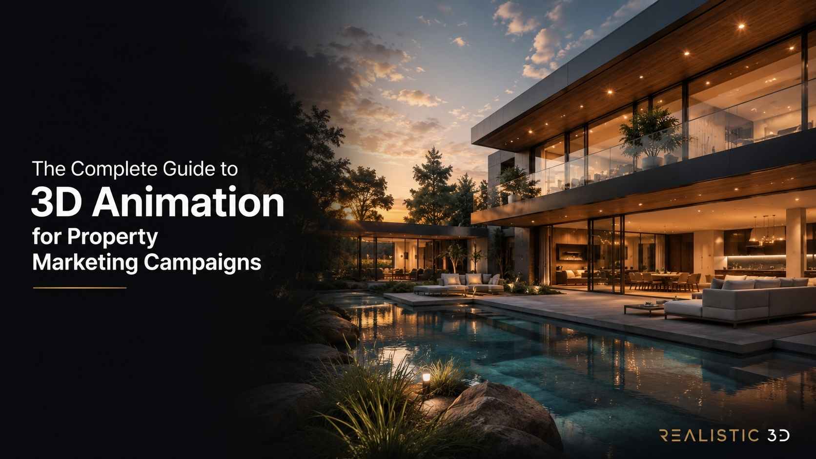 Luxury property animation still, cinematic architectural storytelling for real estate